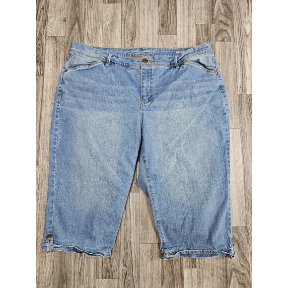 (3/$35) Gloria Vanderbilt Shorts Womens 16W Blue Skimmer All Around Slimming - Picture 1 of 12